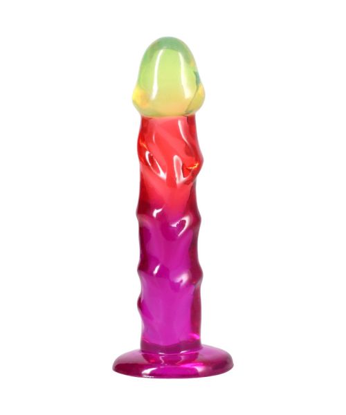 Дилдо Doc Johnson Crystal Jellies - 7.5 Inch Classic Dong - Rainbow