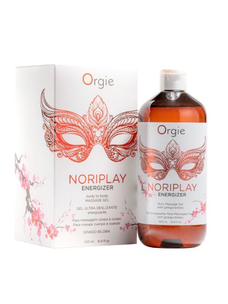 Гель для NURU-масажу Orgie – Noriplay Energizer (500 мл), екстракт гінкго білоба, захисне простирадло