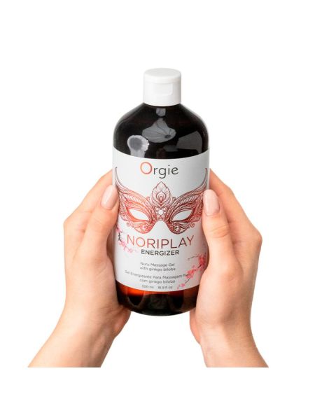 Гель для NURU-масажу Orgie – Noriplay Energizer (500 мл), екстракт гінкго білоба, захисне простирадло