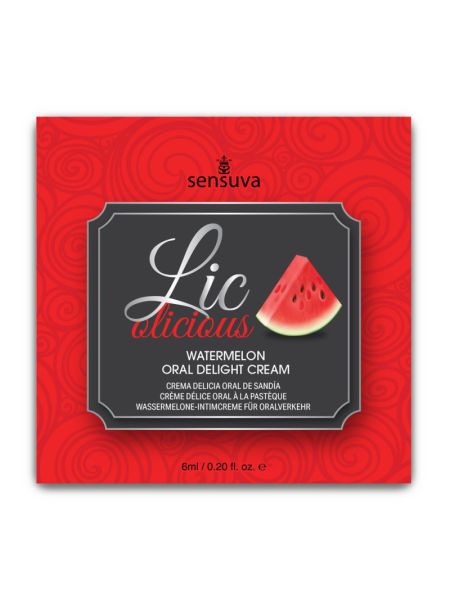 Пробник гелю для мінету Sensuva Lic-o-licious Watermelon (6 мл), оліїстий, без цукру