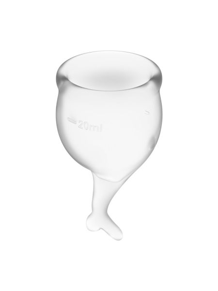 Набір менструальних чаш Satisfyer Feel Secure (transparent), 15мл і 20мл, мішечок для зберігання