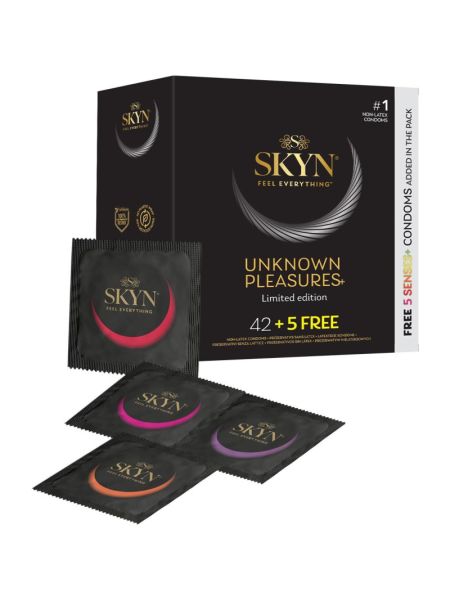 Безлатексні преміум-презервативи SKYN Unknown Pleasures 42+5 шт FREE, 6 різних видів