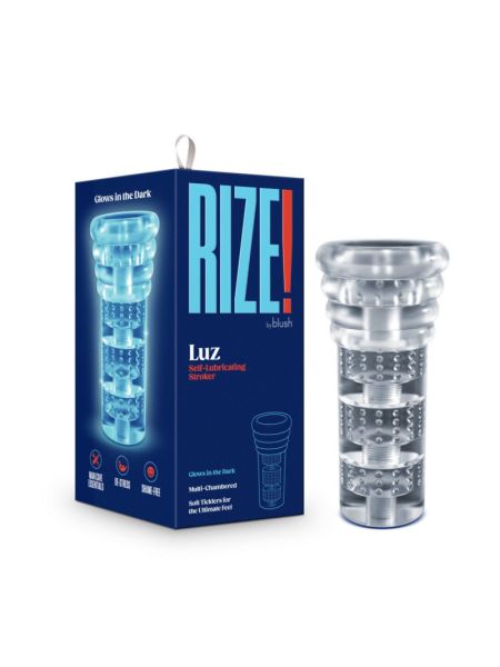 Мастурбатор Blush Rize – Luz Glow in the Dark Masturbator – Clear, всмоктування, світиться в темряві