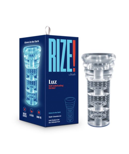 Мастурбатор Blush Rize – Luz Glow in the Dark Masturbator – Clear, всмоктування, світиться в темряві