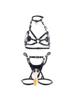 Сбруя зі страпоном LOCKINK SEVANDA Queen Sheba Set with Golden Dildo