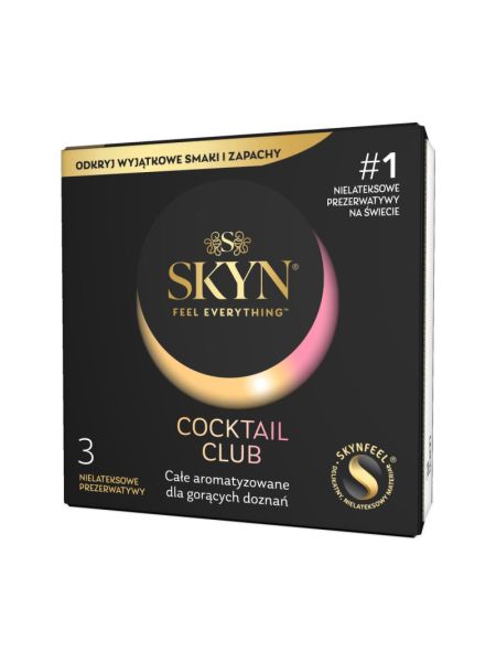 Презервативи SKYN Cocktail Club 3 шт, смаки Pina Colada, Cherry Sunrise та Passion Daiquiri