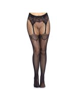 Колготки Leg Avenue Fishnet tights with back seam One size Black, задній шов, мереживо, сітка
