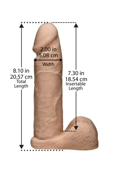 Фалоімітатор Doc Johnson Vac-U-Lock - 8 Inch ULTRASKYN Cock White, діаметр 5,1 см