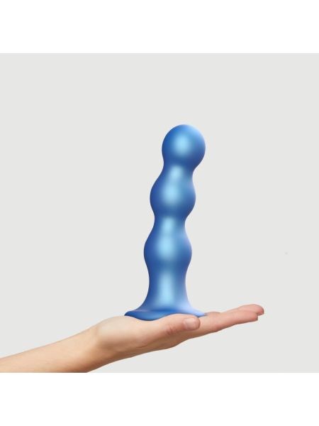 Насадка для страпона Strap-On-Me Dildo Plug Balls Blue Metallic XL