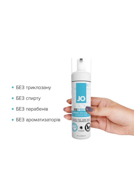 М’яка пінка для очищення іграшок JO REFRESH (207 мл) дезінфікує, проникає глибоко
