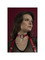 Чокер з кільцем Feral Feelings - O-Ring Collar червоний, натуральна шкіра