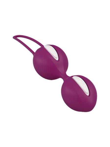 Вагінальні кульки Fun Factory SMARTBALLS DUO, бордово-білі, 2 шт, діаметр 3,2 та 3,6 см