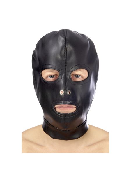 Капюшон для БДСМ з відкритими очима і ротом Fetish Tentation Open mouth and eyes BDSM hood