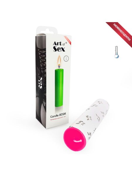 Рожева воскова свічка Art of Sex size M 15 см низькотемпературна, люмінесцентна