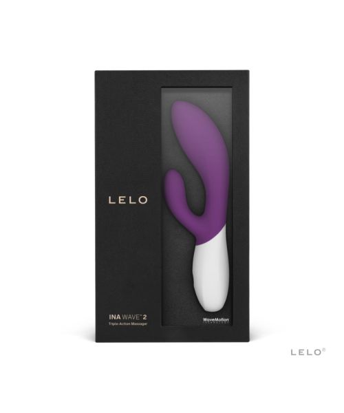 Вібратор-кролик LELO Ina Wave 2 Plum, манливий рух стовбура + вібрації