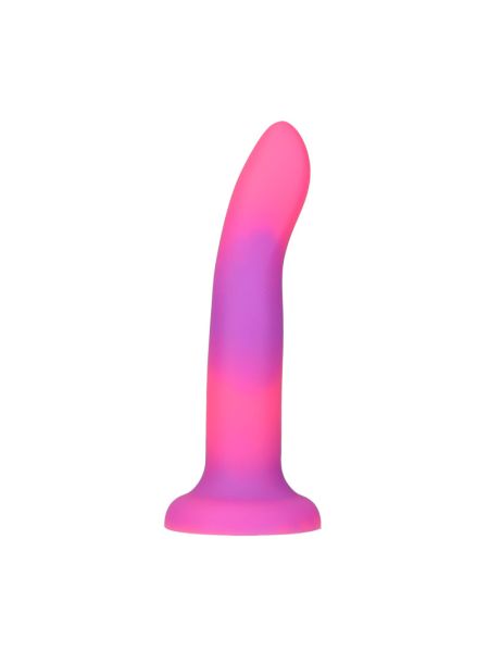 Фалоімітатор, що світиться в темряві, ADDICTION Rave 8″, Glow in the Dark Dildo Pink Purple, 20,3 см