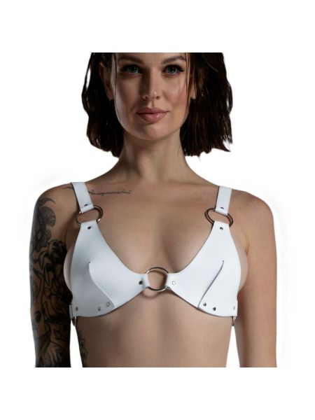 Ліф з натуральної шкіри Feral Feelings - Bikini Top White