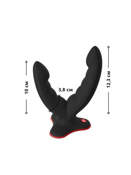 Подвійний фалоімітатор Fun Factory RYDE black, гнучкі стовбури, присоска