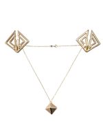 Затискачі для сосків з важкою підвіскою LOCKINK Adjustable Nipple Clamps with Heavy Pendant, під золото