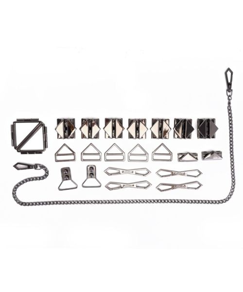БДСМ-набір LOCKINK Bondage & Restraint Set, чорний, натуральна шкіра, фіксатори, маска, кляп