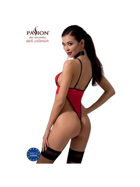 Боді з високим вирізом стегна Passion Exclusive AKITA BODY L/XL, red