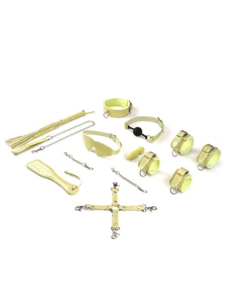 БДСМ-набір для початківців Liebe Seele Macaron 9pcs Bondage Kit-Melon, 9 предметів, мініванд