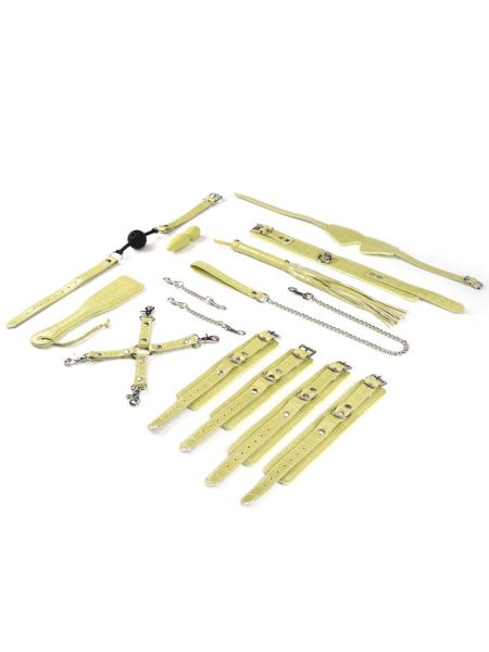 БДСМ-набір для початківців Liebe Seele Macaron 9pcs Bondage Kit-Melon, 9 предметів, мініванд