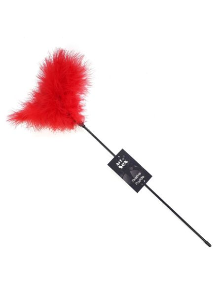 Лоскітка з пером індика Art of Sex – Feather Paddle, червона
