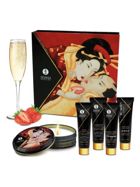 Подарунковий набір Shunga GEISHAS SECRETS – Sparkling Strawberry Wine: для шикарної ночі вдвох Подарунковий набір Shunga GEISHAS SECRETS – Sparkling Strawberry Wine: для шикарної ночі вдвох