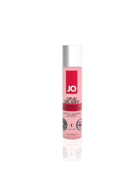Гель для оральних пестощів JO Oral Delight — Strawberry Sensation (30 мл), ефект холод-тепло