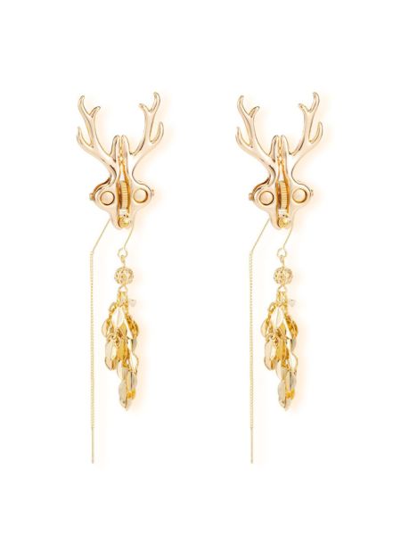 Затискачі для сосків LOCKINK SEVANDA Stag Adjustable Nipple Clamps, золотисті, зі знімними підвісками