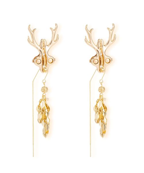 Затискачі для сосків LOCKINK SEVANDA Stag Adjustable Nipple Clamps, золотисті, зі знімними підвісками