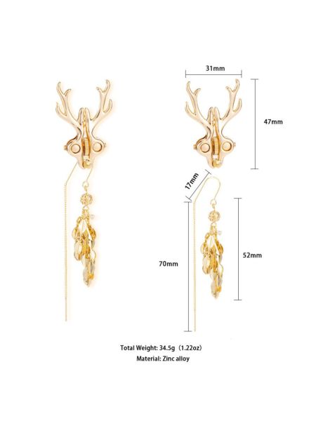 Затискачі для сосків LOCKINK SEVANDA Stag Adjustable Nipple Clamps, золотисті, зі знімними підвісками