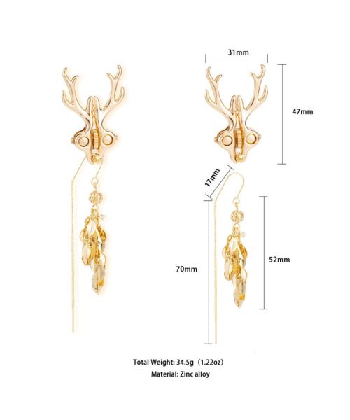 Затискачі для сосків LOCKINK SEVANDA Stag Adjustable Nipple Clamps, золотисті, зі знімними підвісками