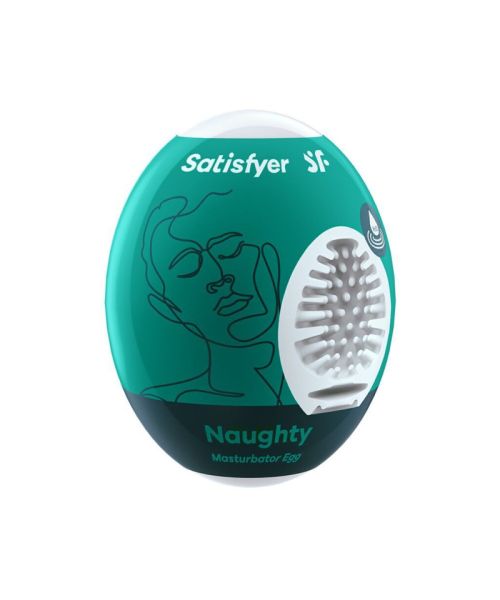 Самозмащувальний мастурбатор-яйце Satisfyer Masturbator Egg Naughty, одноразовий, не потребує змазки