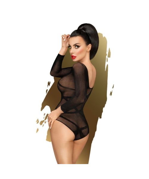Боді Penthouse High On Love XL Black, глибокий виріз на спині, імітація стреп