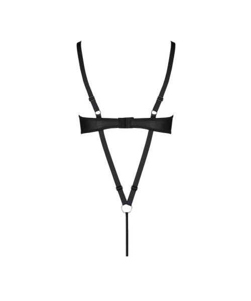Боді з екошкіри Passion CELINE BODY 4XL/5XL black, з доступом, відкритий