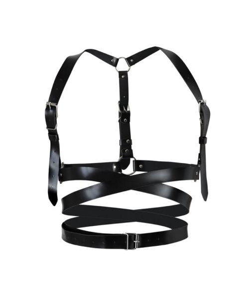 Шкіряна портупея Art of Sex - Melani Leather harness, Чорна L-2XL