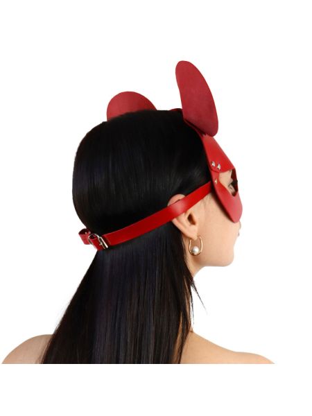 Шкіряна маска мишки Art of Sex - Mouse Mask, колір Червоний