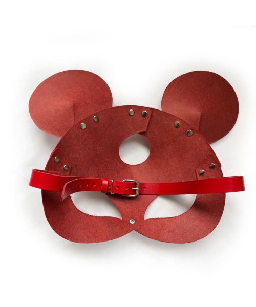 Шкіряна маска мишки Art of Sex - Mouse Mask, колір Червоний