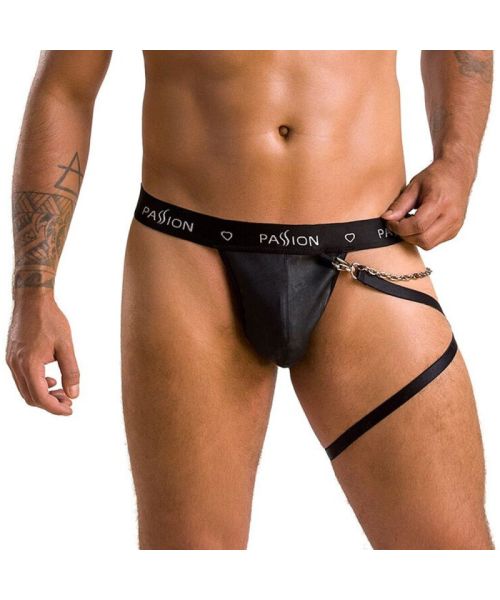 Чоловічі трусики танга з підв’язкою Passion 058 THONG BILL L/XL Black