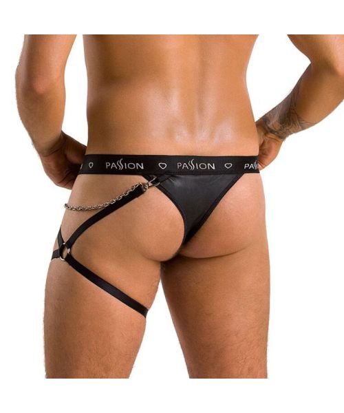 Чоловічі трусики танга з підв’язкою Passion 058 THONG BILL L/XL Black