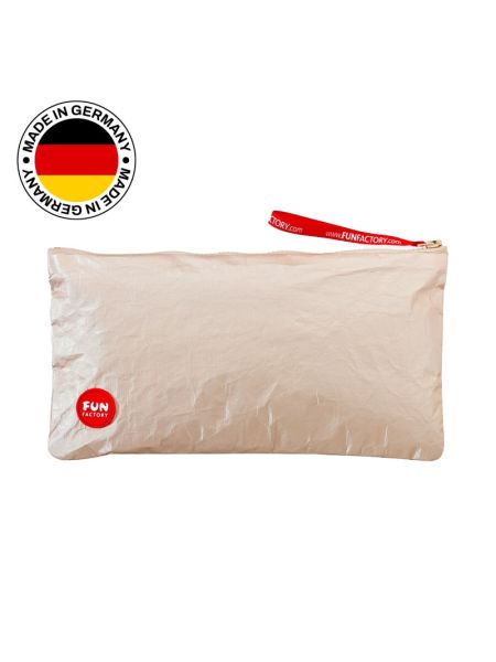 Сумка для секс-іграшок Fun Factory TOYBAG M, золотиста, на блискавці, 25x12 см
