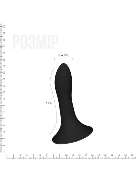 Дилдо з присоскою Adrien Lastic Hitsens 5 Black, відмінно для страпона, діаметр 2,4 см, довжина 13см