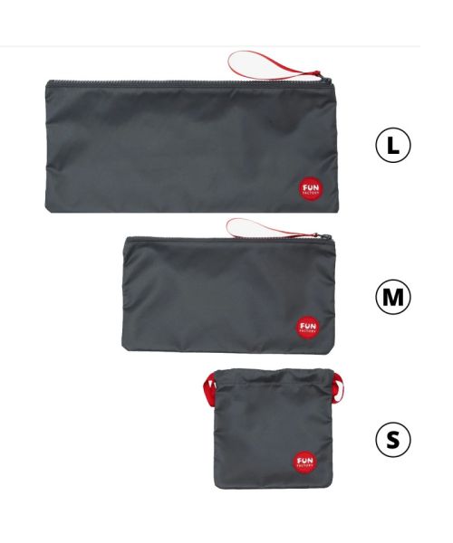 Сумка для секс-іграшок Fun Factory TOYBAG, S, сіра, кисет, 14x14 см