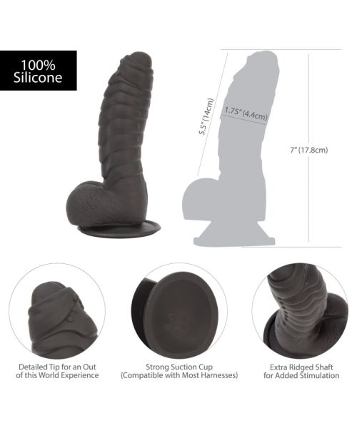 Фалоімітатор ADDICTION Ben 7" Dildo With Balls Black, віброкуля в подарунок