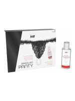 Набір Intt BRAZILIAN PANTY BLACK: трусики на резинці S-XL з перлинним кільцем + полунична змазка