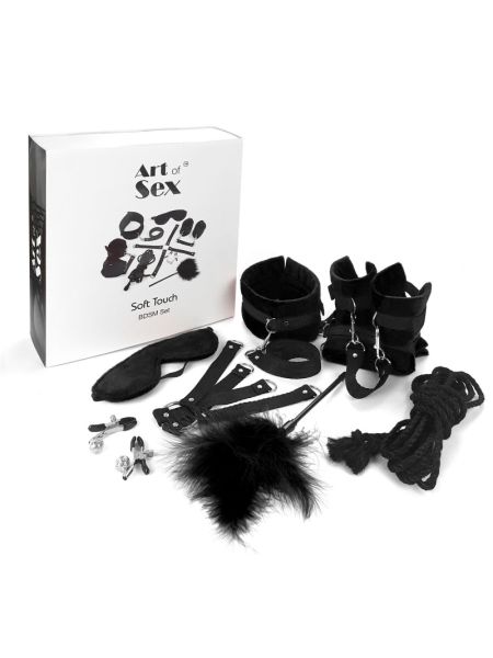 BDSM-набір Art of Sex – Soft Touch BDSM Set, чорний, 9 предметів