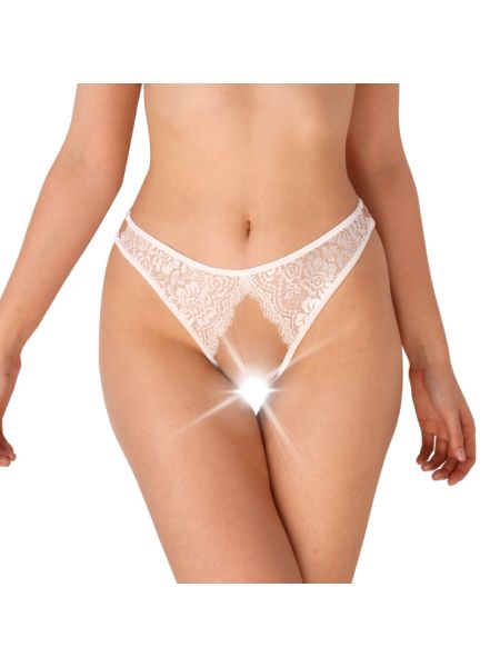 Мереживні трусики з відкритим доступом Art of Sex - Mia, розмір L-2XL, Білий