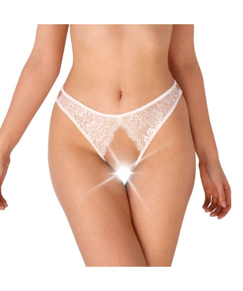 Мереживні трусики з відкритим доступом Art of Sex - Mia, розмір L-2XL, Білий